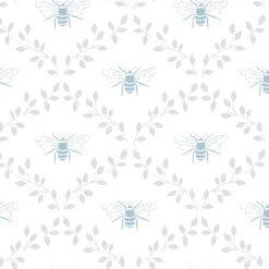Bees & Leaves White Made to Measure Roman Blind
