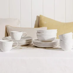 Bees White Stoneware Dinner Plate