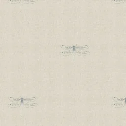 Dragonfly Duck Egg Linen Look Made to Measure Roman Blind
