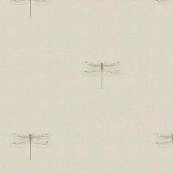 Dragonfly Gold Linen Look Made to Measure Roman Blind