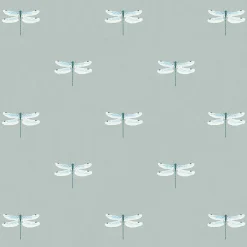 Dragonfly Grey Blue Made to Measure Roman Blind