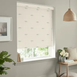 Dragonfly Teal Linen Look Made to Measure Roller Blind