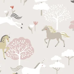 Forest Ponies Soft Pink Made to Measure Roman Blind