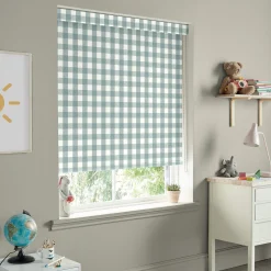 Gingham Teal Made to Measure Roller Blind