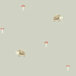 Hedgehogs Sage Green Made to Measure Roman Blind