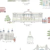 London White & Blue Made to Measure Curtains