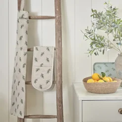 Olive Linen Double Oven Glove