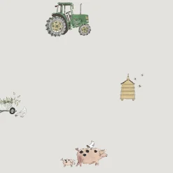 On the Farm Soft Grey Made to Measure Roller Blind