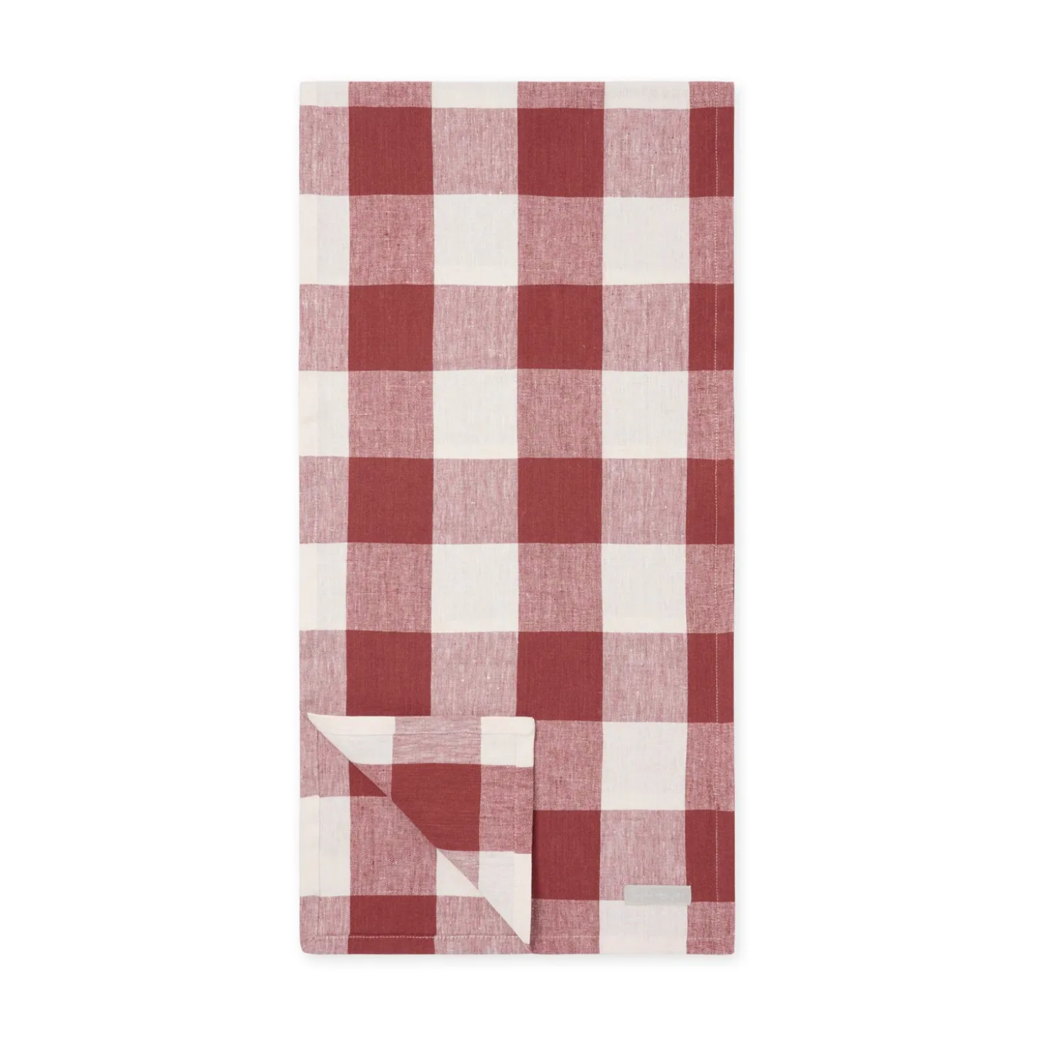 Rustic Red Gingham Linen Table Runner