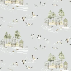 Sea Birds Blue Made to Measure Roman Blind