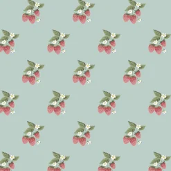 Strawberries Pale Blue Made to Measure Roller Blind