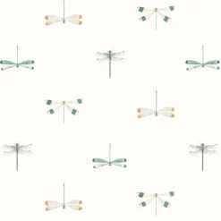 Watercolour Dragonfly White Made to Measure Curtains